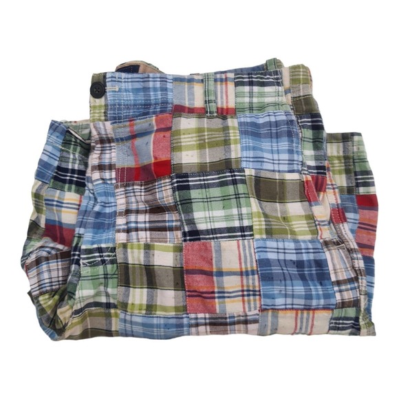 Men's 38 Indian Madras Shorts Patchwork Plaid Preppy Cargo Vtg by Izod J… - Picture 5 of 9